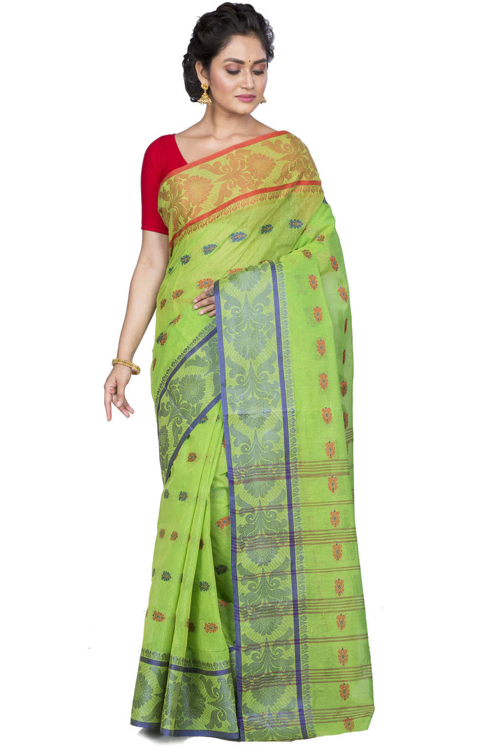 Green Pure Cotton Akriti Tant Saree (168)